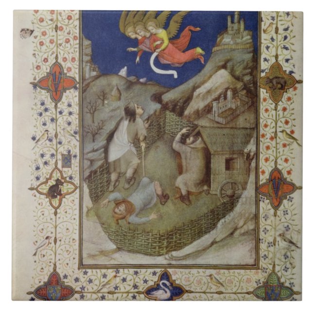 MS 11060-11061 Hours of Notre Dame: Tierce, The an Ceramic Tile (Front)