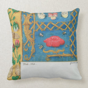Ms 134 Illuminated letter `A' and side border of f Throw Pillow