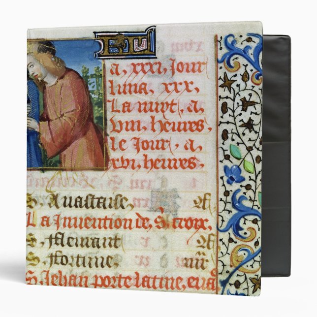 Ms 134 May: Courting Couple, from a Book of Hours Binder (Front/Inside)
