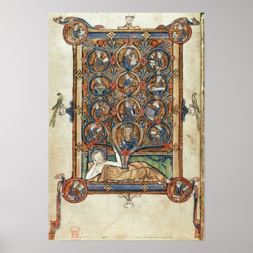 Ms 21926 The Tree of Jesse from a psalter Poster