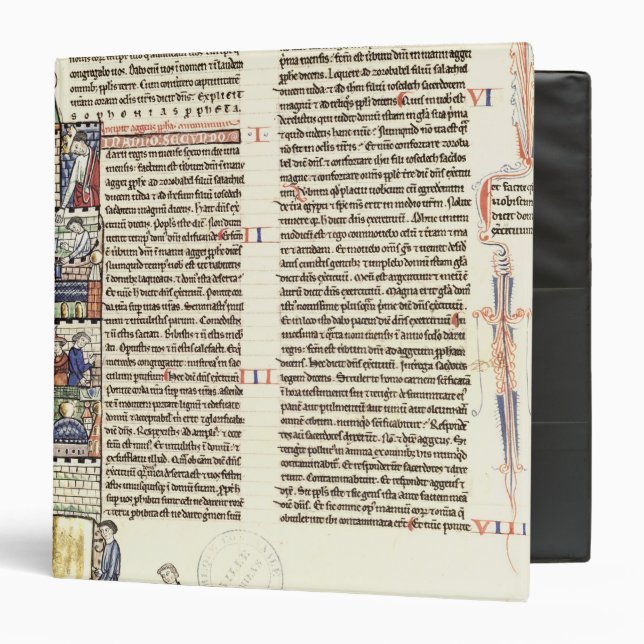 Ms 21 f.167v Construction of a Tower Binder (Front/Inside)