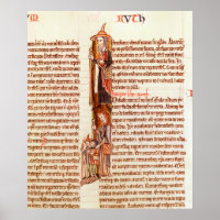 Ms 21 fol.97 Ruth and Boaz, from a Bible