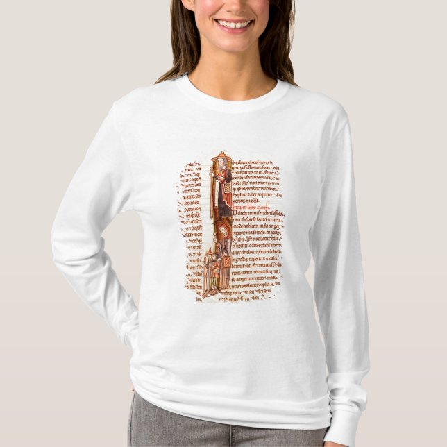 Ms 21 fol.97 Ruth and Boaz, from a Bible T-Shirt (Front)