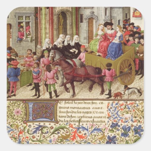 Ms 2617 Theseus makes a triumphal entry into Athen Square Sticker