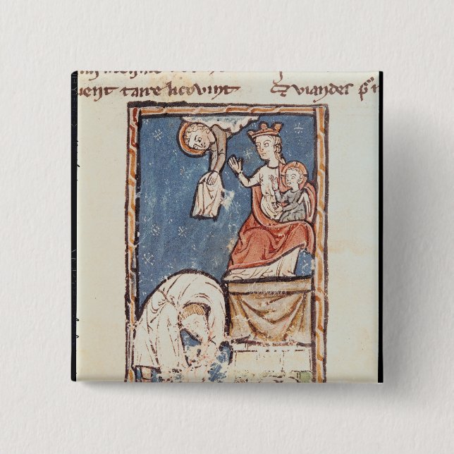 Ms 3516 f.127 The Juggler of Notre Dame Pinback Button (Front)