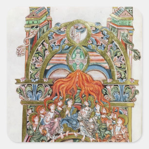 Ms 369 f.29v Pentecost Square Sticker