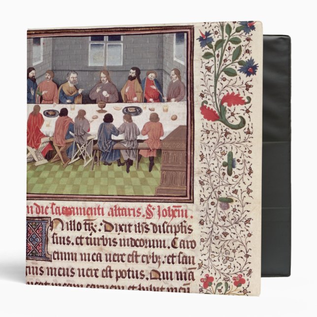 Ms 370 fol.184 The Last Supper 3 Ring Binder (Front/Inside)