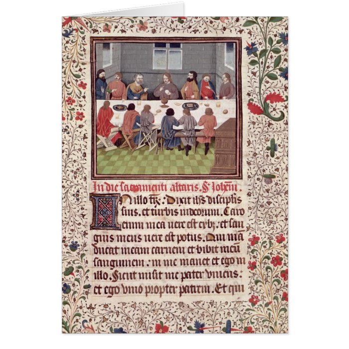 Ms 370 fol.184 The Last Supper Greeting Cards