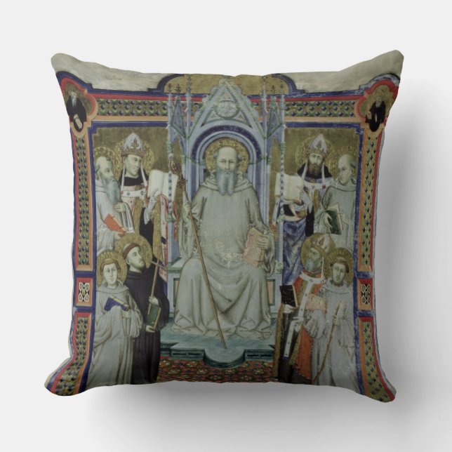 Ms 501 St. Benedict (vellum) Throw Pillow (Front)