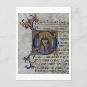 Ms 531 f.169v Historiated initial 'D' depicting Ki Postcard