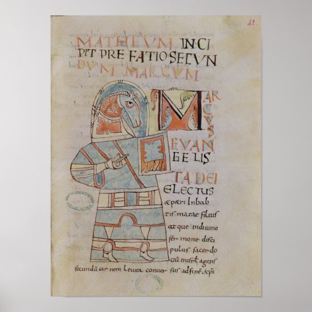 Ms 8 f.42 St. Mark the Evangelist Poster (Front)
