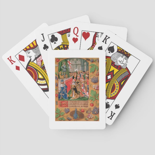 Ms Add 25698 f.3 Illuminated page from a Book of H Poker Cards (Back)