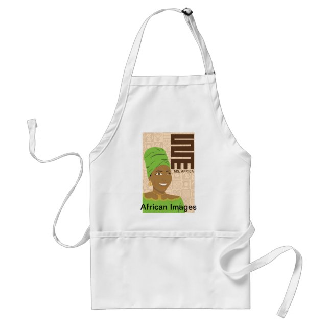 Ms. Africa Apron-Green Adult Apron (Front)
