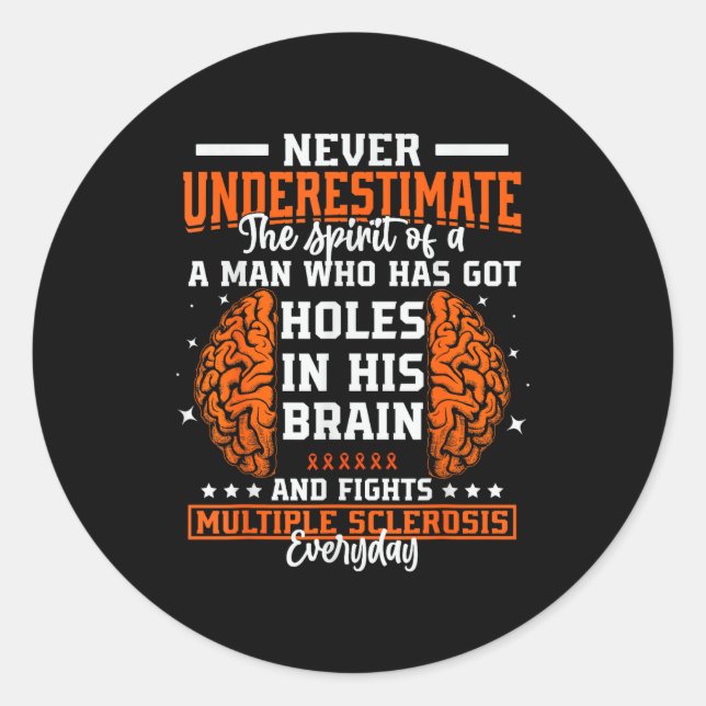 Ms Awareness Funny Multiple Sclerosis Awareness Fu Classic Round Sticker (Front)