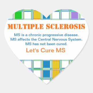 MS Awareness heart Stickers for Multiple Sclerosis