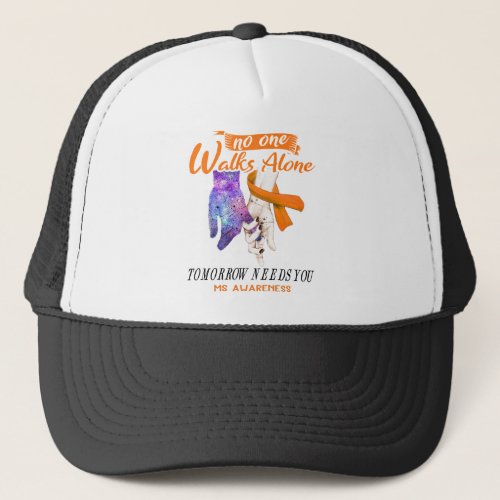 MS Awareness Ribbon Support Gifts Trucker Hat