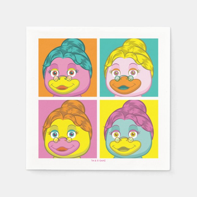 Ms. Birdy Pop Art Paper Napkins (Front)