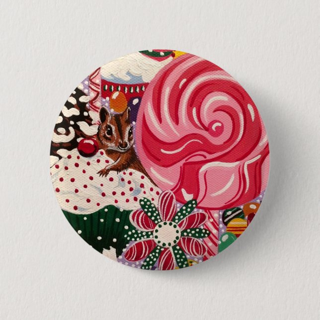 "Ms Elizabeth's Peppermint World" Pinback Button (Front)
