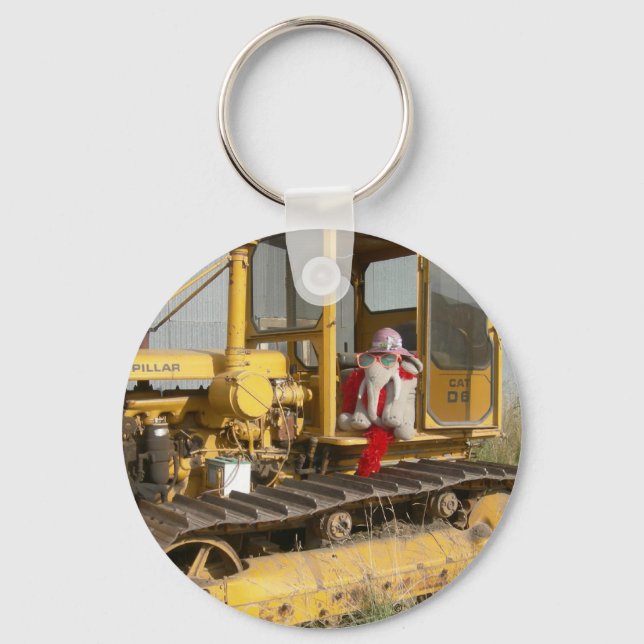 Ms Ella checks out farm equipment Keychain (Front)