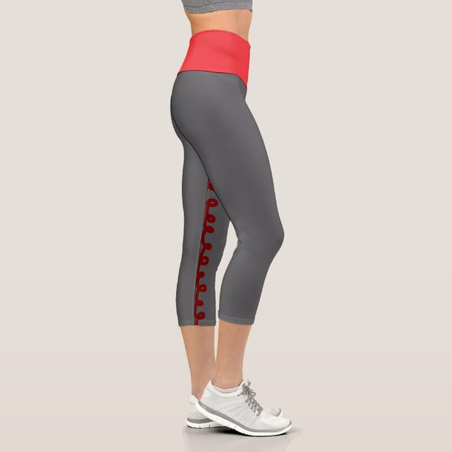 Ms Fashion Lava Grey High Waisted  Capri Leggings (Right)