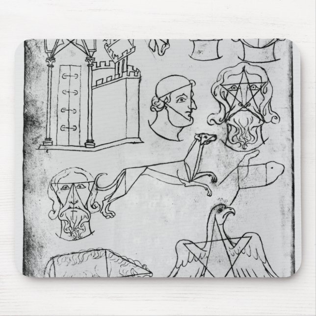 Ms Fr 19093 fol.18v Various drawings Mouse Pad (Front)