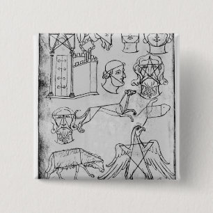 Ms Fr 19093 fol.18v Various drawings Pinback Button