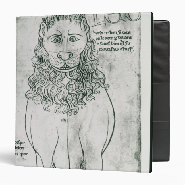 Ms Fr 19093 fol.24v Lion and Porcupine 3 Ring Binder (Front/Inside)