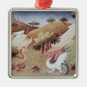 Ms Fr 2810 f.55v Dragons and other beasts Metal Ornament