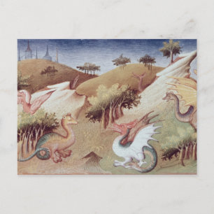 Ms Fr 2810 f.55v Dragons and other beasts Postcard