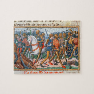 Ms Fr 5054 f.11 The Battle of Agincourt, 1415, fro Jigsaw Puzzle