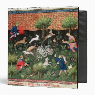 Ms Fr 616 fol.92 Hunting hares, from the Livre de 3 Ring Binder