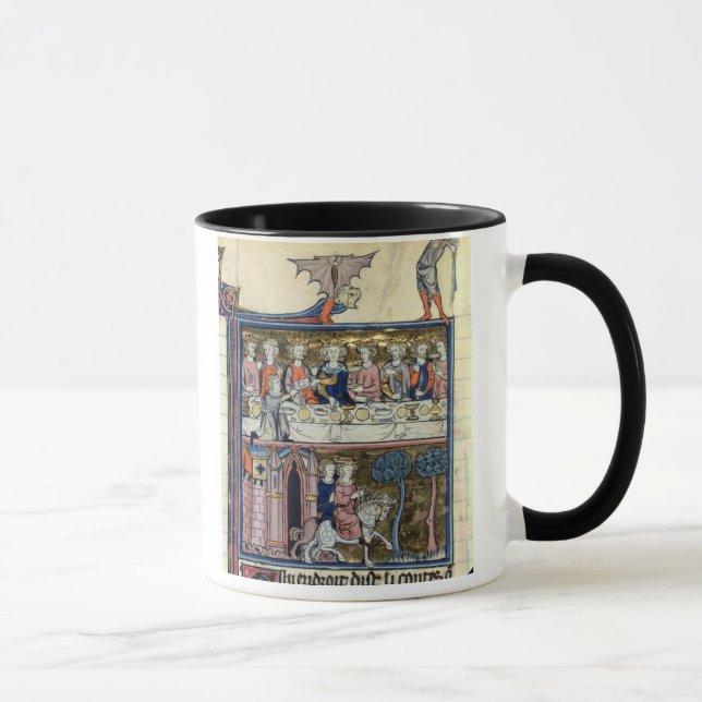 Ms Fr 95 f.326 King Arthur and his Knights around Mug (Right)