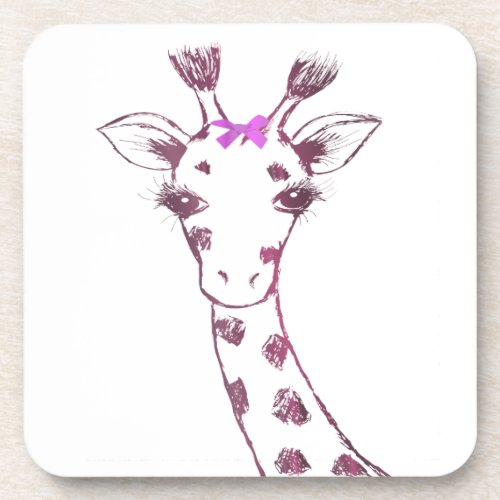 Ms Giraffe cute sarcastic design Beverage Coaster