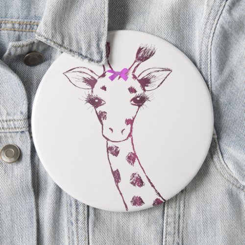 Ms Giraffe cute sarcastic design Button