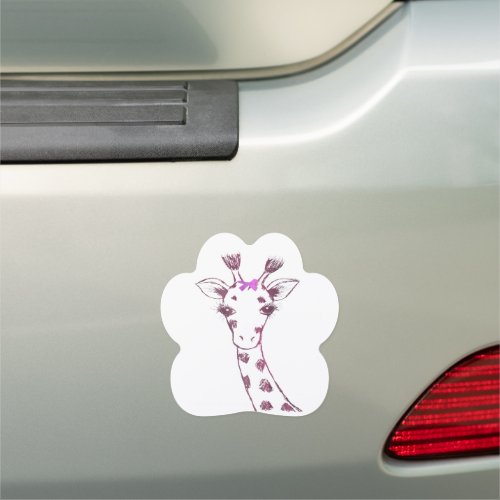 Ms Giraffe cute sarcastic design Car Magnet