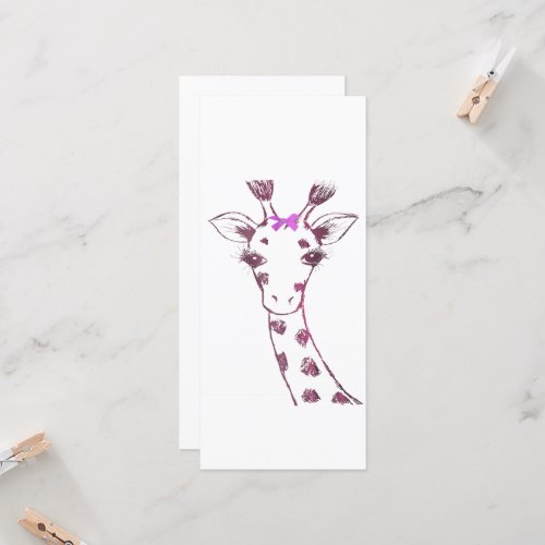 Ms Giraffe Cute Sarcastic Design  Card