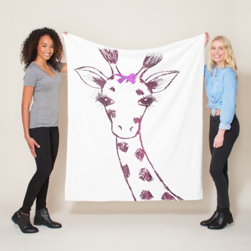 Ms Giraffe cute sarcastic design Fleece Blanket
