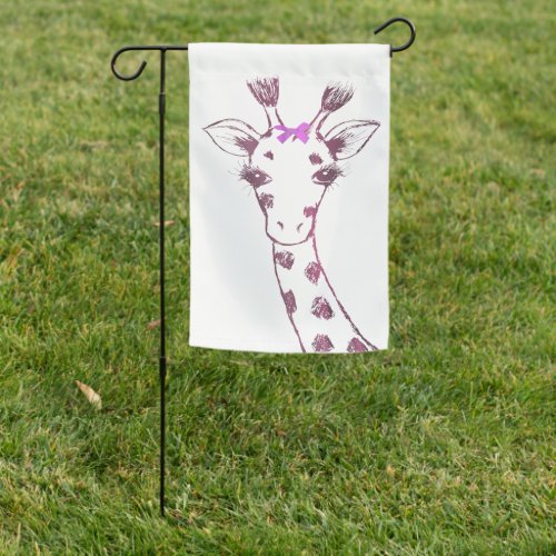Ms Giraffe cute sarcastic design Garden Flag