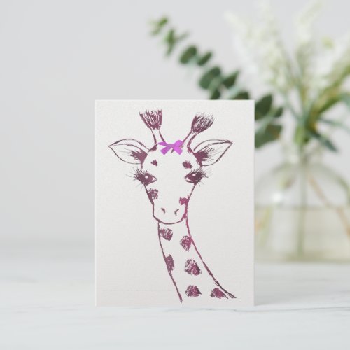 Ms Giraffe cute sarcastic design Holiday Card