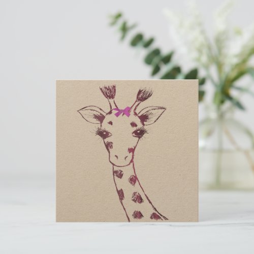 Ms Giraffe cute sarcastic design Holiday Card