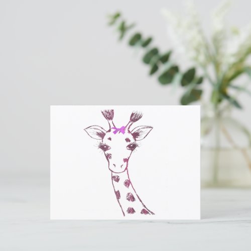 Ms Giraffe cute sarcastic design Holiday Postcard