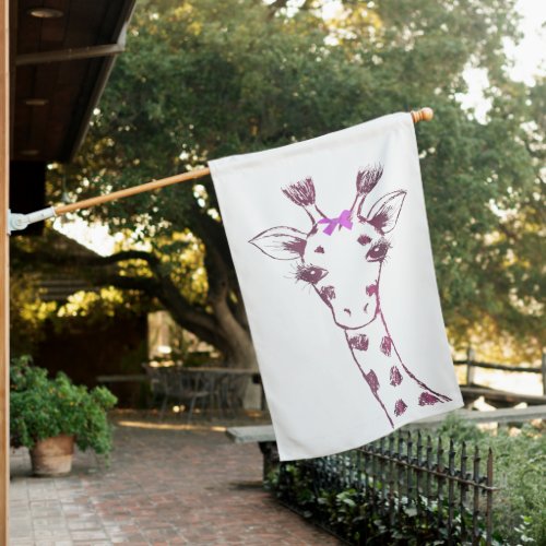 Ms Giraffe cute sarcastic design House Flag