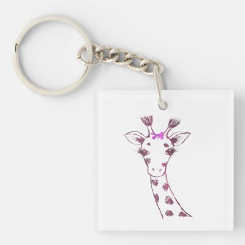 Ms Giraffe cute sarcastic design Keychain