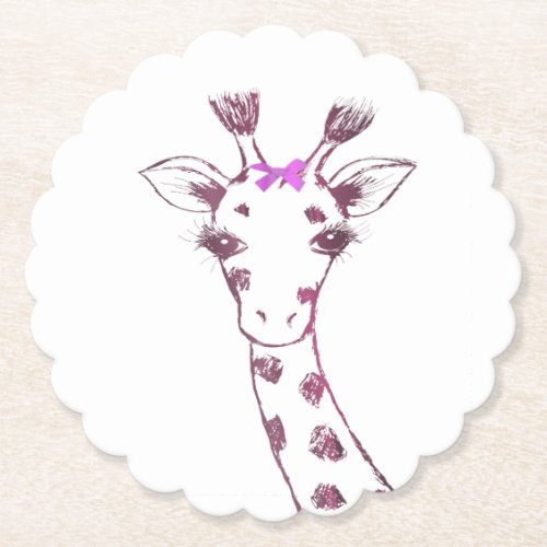 Ms Giraffe cute sarcastic design Paper Coaster
