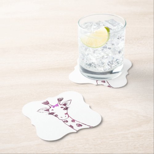 Ms Giraffe cute sarcastic design Paper Coaster