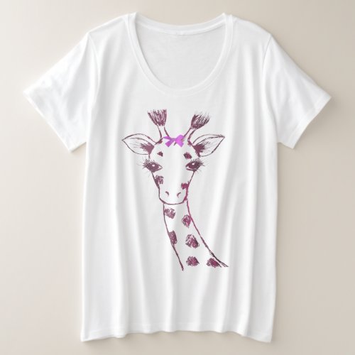 Ms Giraffe cute sarcastic design Plus Size T_Shirt