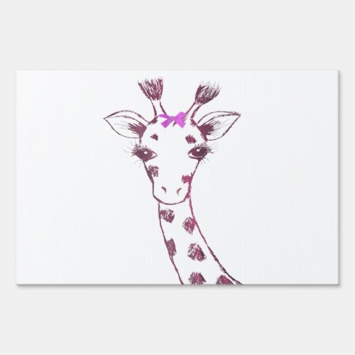 Ms Giraffe cute sarcastic design Sign