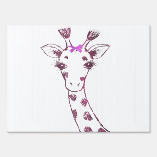 Ms Giraffe cute sarcastic design Sign