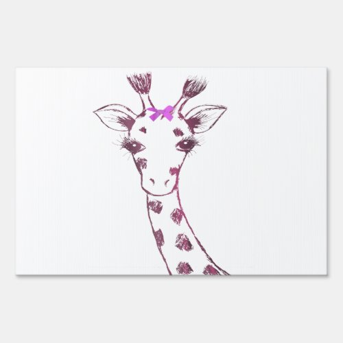 Ms Giraffe cute sarcastic design Sign