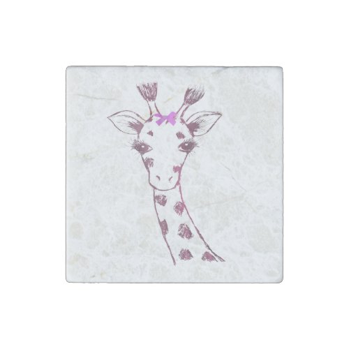 Ms Giraffe cute sarcastic design Stone Magnet